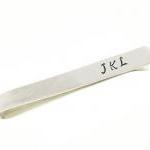 Hammered Initial Tie Clip Bar Personalized Hand..
