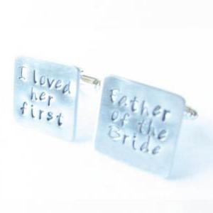 Square Wedding Father Of The Bride Cufflinks Hand..