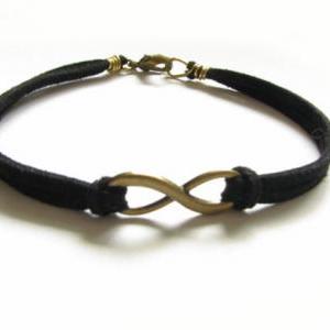 Bronze Infinity Bracelet Knot Wire Wrapped Black..