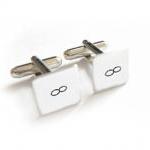 Infinity Hand Stamped Cufflinks Square..