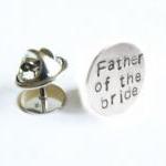 Father Of The Bride Tie Tack Silver Lapel Pin..
