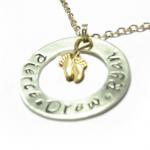 Cute Baby Feet Personalized Hand Stamped Necklace..