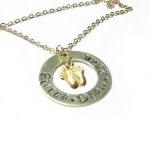 Cute Baby Feet Personalized Hand Stamped Necklace..