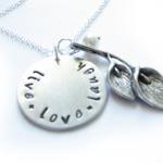 Calla Lily Necklace Hand Stamped Pendant Engraved..