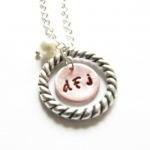 Personalized Hand Stamped Initial Necklace..