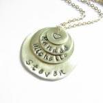 4 Tiers Hand Stamped Necklace Personalized Pendant..