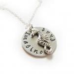 Seahorse Hand Stamped Necklace Personalized..