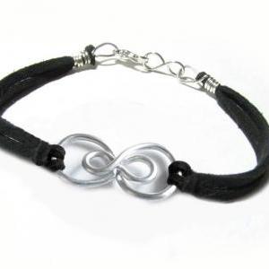 Double Infinity Bracelet Wire Wrapped Black..
