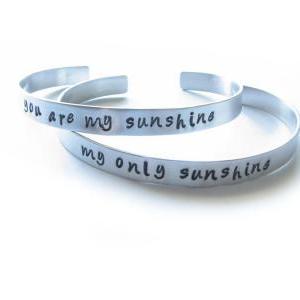 2 You Are My Sunshine Cuff Bracelets Personalized..