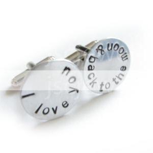 Love Men Cufflinks Hand Stamped I Love You To The..