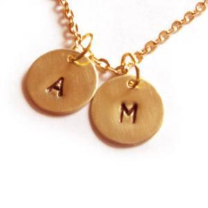 Hand Stamped Initial Necklace Personalized..