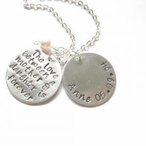 Mother Daughter Son Necklace Hand Stamped Custom..