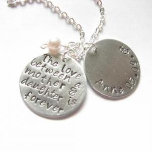 Mother Daughter Son Necklace Hand Stamped Custom..