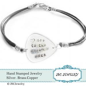 Guitar Pick Bracelet Love You To The Moon..