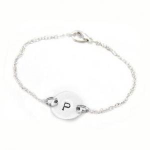 Initial Bracelet Chain Customize Hand Stamped..