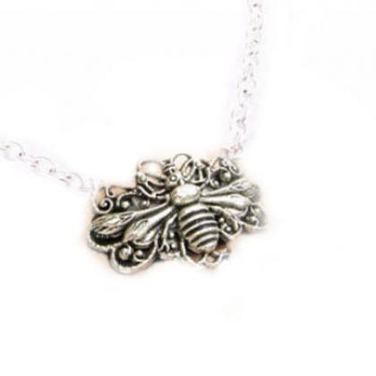 Large Bee Filigree Necklace