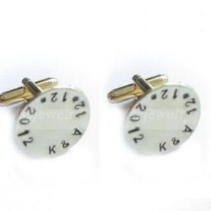 Personalized Stamped Cufflinks Initial Date Hand..