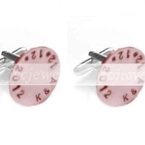 Personalized Stamped Cufflinks Initial Date Hand..