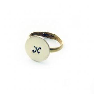 Personalized Initial Ring Brass Hand Stamped..