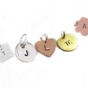 Charm Initial Hand Stamped Pendant Engraved..