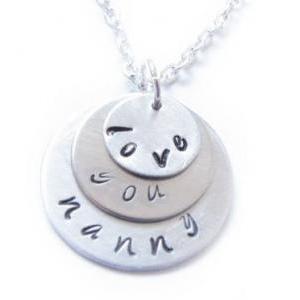 Sterling Triple Hand Stamped Necklace Silver..