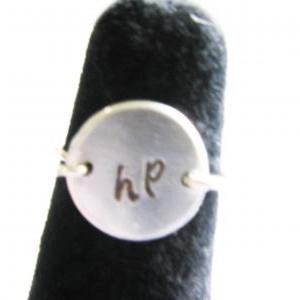 Initial Wire Wrapped Ring Metal Hand Stamped..