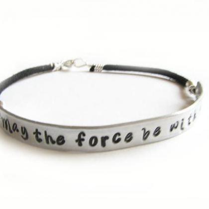 Silver Star Wars Bracelet May The Force Be With..