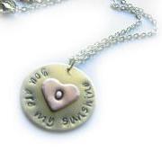 Sunshine Heart Necklace You are my sunshine Hand Stamped Initial engraved Pendant gift wedding Birthday