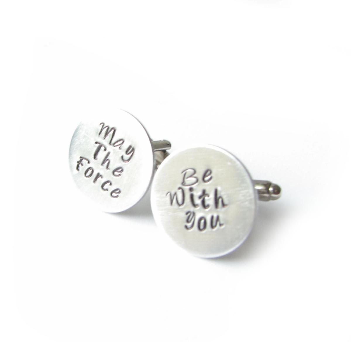 Star Wars Cufflinks May The Force Be With You Gift For Him Guys Men Father Cuff Links Birthday Wedding