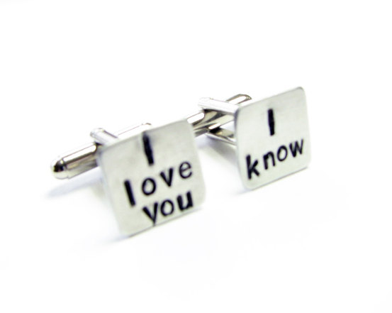 Love Cufflinks Square I Love You I Know Square Personalized Keepsake Gift For Him Guys Men Father Wedding Birthday Cuff Links Star Wars