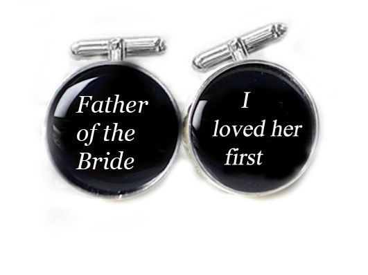 Black Father Of The Bride Cufflinks Customize Glass Name Date Wedding Men Resin Photo Cuff Links Personalized Keepsake Gift