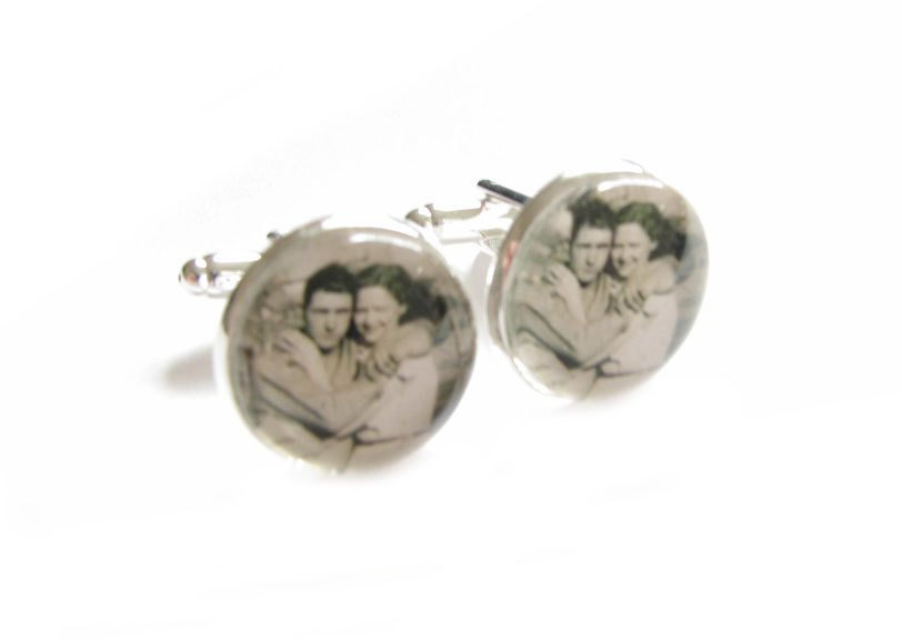 Customize Photo Cufflinks Personalized Keepsake Glass Gift For Men Father Cuff Links Wedding Birthday