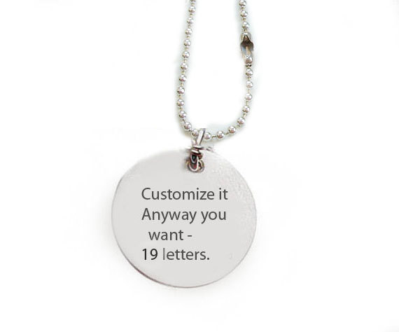 Hand Stamped Customize Necklace Personalized It Anyway You Want Pendant Engrave Gift Birthday Wedding