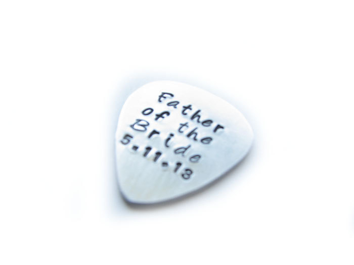 Father Of The Bride Groom Guitar Pick Hand Stamped Anyway You Want Music Lovers Engraved Gift Wedding