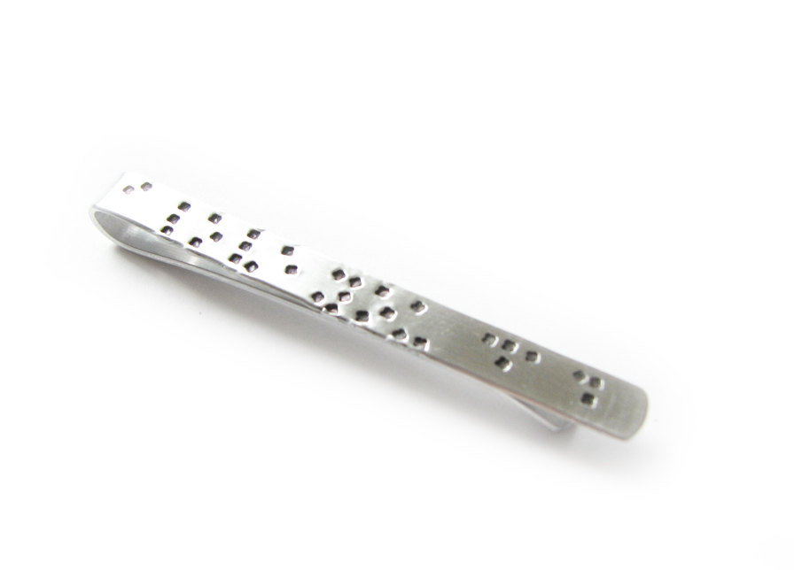Customized Braille Tie Clip I Love You Dad Personalized Hand Stamped Custom Wedding Men Dad Gift Keepsake Birthday