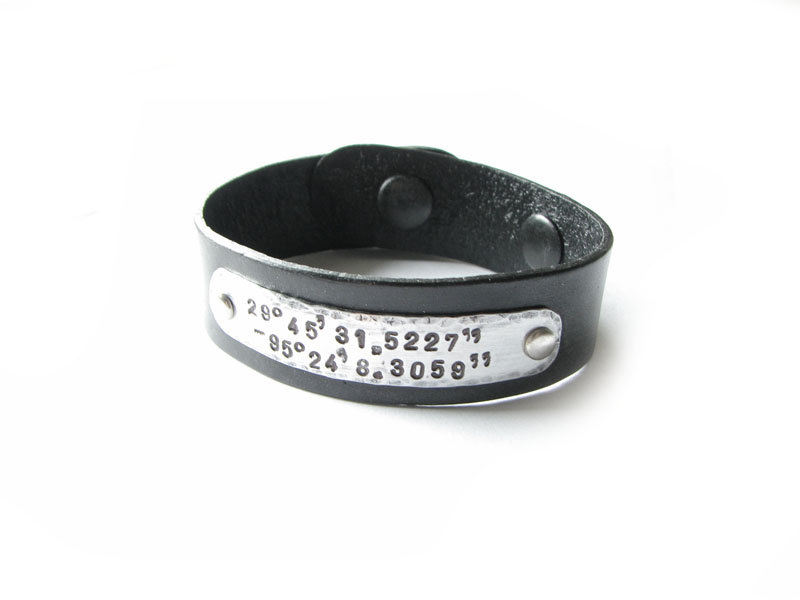 Hand stamped leather bracelet hotsell