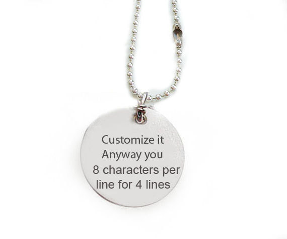Hand Stamped Customize Necklace Personalized It Anyway You Want Pendant Engrave Gift Birthday Wedding