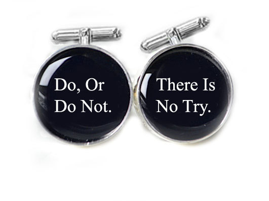 Black Men Star War Cufflinks Do, Or Do Not. There Is No Try Personalized gift men father cuff links wedding birthday