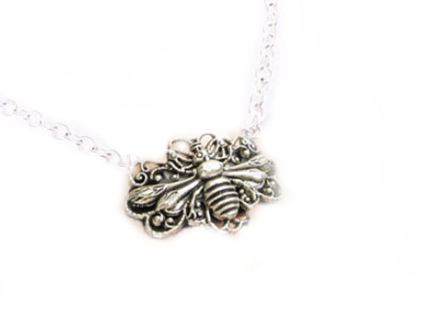 Large Bee Filigree Necklace