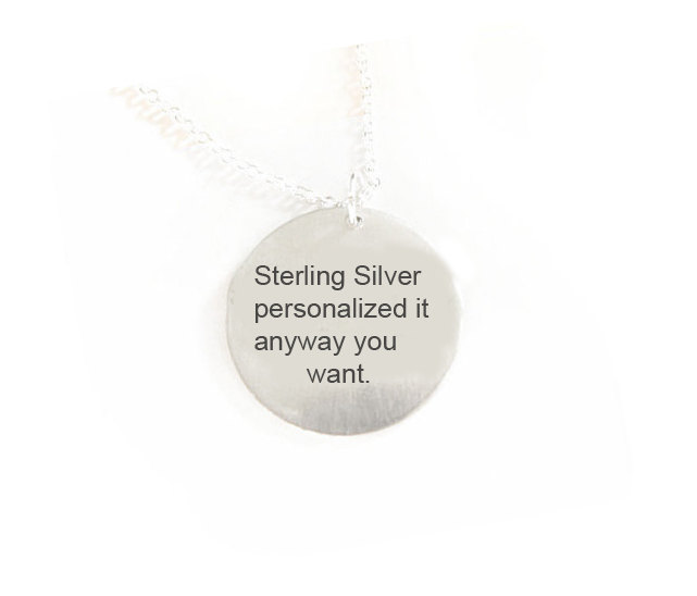 Silver Customize Hand Stamped Necklace Whatever You Like Pendant Sterling Chain Birthday Wedding