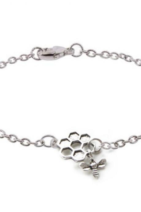 Silver Bee Bracelet 
