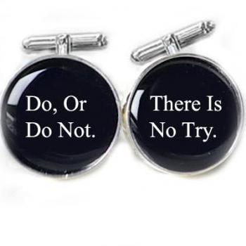 Black Men Star War Cufflinks Do, Or Do Not. There Is No Try Personalized gift men father cuff links wedding birthday